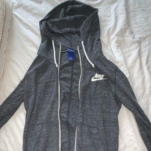 Nike zip up grey sweatshirt